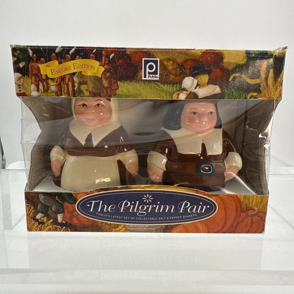 Publix® Encore Edition The Pilgrim Pair Salt & Pepper Shaker Year 2000 Edition